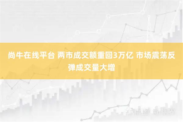 尚牛在线平台 两市成交额重回3万亿 市场震荡反弹成交量大增
